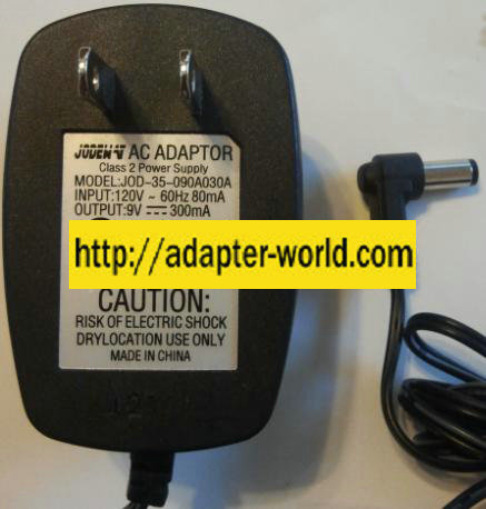 JODEW JOD-35-090A030A AC ADAPTER 9VDC 300MA NEW 2 x 5.5 x 12mm