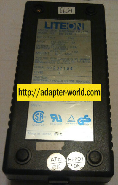 LITEON PA-2340-2 AC ADAPTER 21.2V 0.8A 20.4V 1A 37W 4PIN DIN LITEON PA-2340-2 AC ADAPTER 21.2V 0.8A 20.4V 1A 37W 4PIN DIN