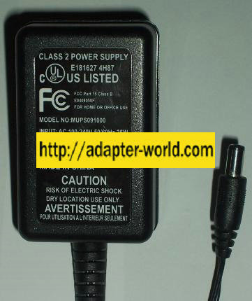 MUPS091000 AC DC ADAPTER 9V 1A POWER SUPPLY CLASS 2