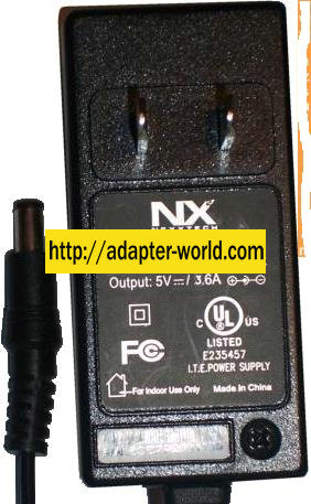 NX NEXXTECH CPSA0536 AC ADAPTER 5VDC 3.6A POWER SUPPLY