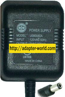 OIO U090080A AC ADAPTER 9VAC 800mA 2x5.5mm ~(~) new 120vacPOWER