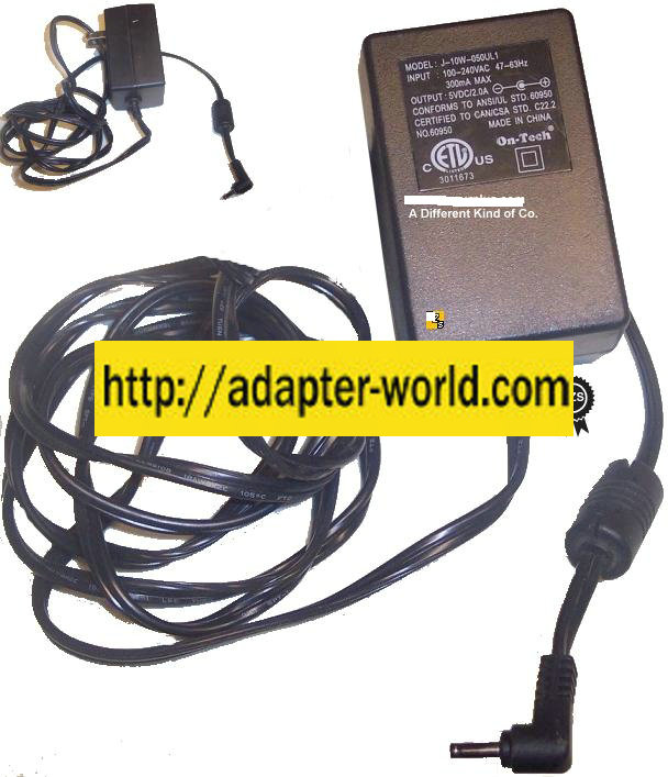 ON-TECH J-10W-050UL1 AC ADAPTER 5VDC 2A new -( ) 1.2x3.5mm 100- ON-TECH J-10W-050UL1 AC ADAPTER 5VDC 2A new -( ) 1.2x3.5mm 100-