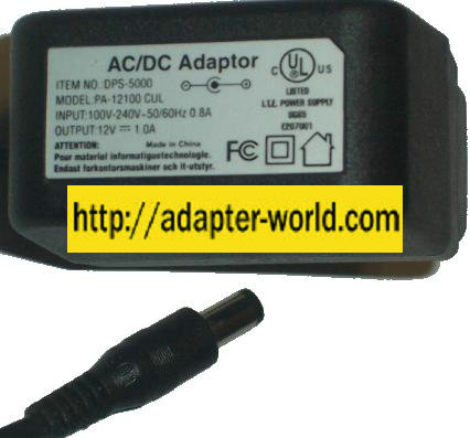 PA-12100 CUL AC DC ADAPTER 12V 1A POWER SUPPLY