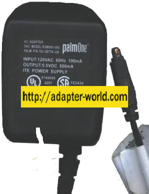PALM ONE R3W005-500 AC ADAPTER 5.5VDC 500MA P/N 163-5877A-US Pow