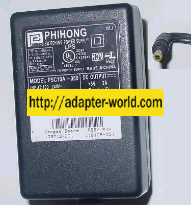 PHIHONG PSC10A-050 AC DC ADAPTER 5V 2A POWER SUPPLY