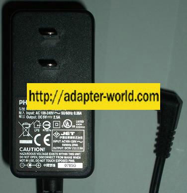 PHILIPS RHF-050250-1C AC ADAPTER 5VDC 2.5A Switching POWER SUPPL