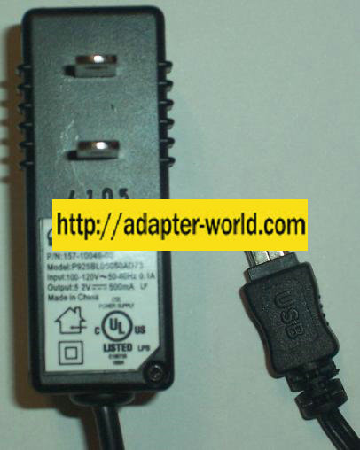 PI P925BL05050AD73 AC ADAPTER 5.2VDC 500MA POWER SUPPLY Palm Z22