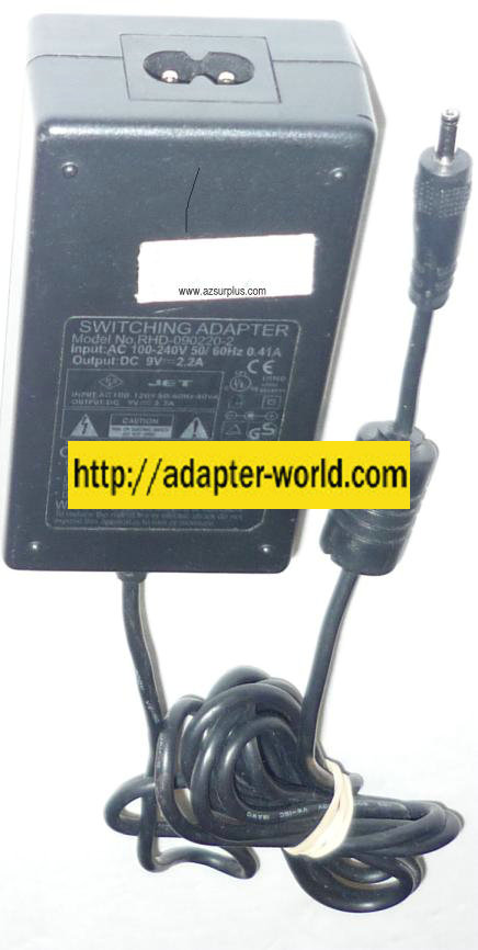 RHD-090220-2 SWITCHING AC ADAPTER 9VDC 2.2A POWER SUPPLY