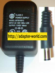 SA U075010D12 AC ADAPTER 7.5VDC 100mA CLASS 2 POWER SUPPLY
