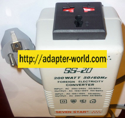 SEVEN STAR SS-20 200W FOREIGN ELECTRICITY VOLTAGE CONVERTER