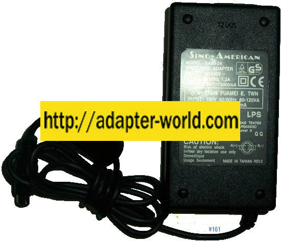 SINO AMERICAN SA60-24 SWITCHING ADAPTER 24VDC 2.5A 4 PIN DIN CON