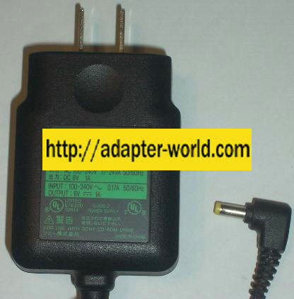 SONY AC-CD5A AC ADAPTER NEW -( )6VDC 1A POWER SUPPLY 100-240VAC