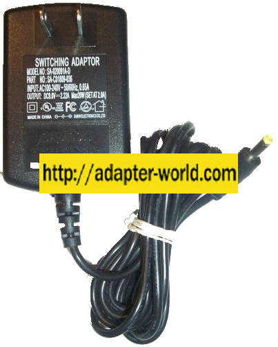 SUMIN SA-020091A-D AC ADAPTER 9VDC 2.2A 20W MAX SWITCHING POWER