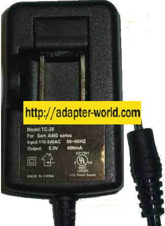 TC-28 AC DC ADAPTER 5.3Vdc 400mA TRAVEL CHARGER POWER SUPPLY