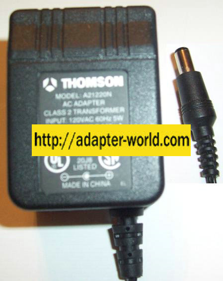 THOMSON A21220N AC ADAPTER 12V 200mA CLASS 2 TRANSFORMER