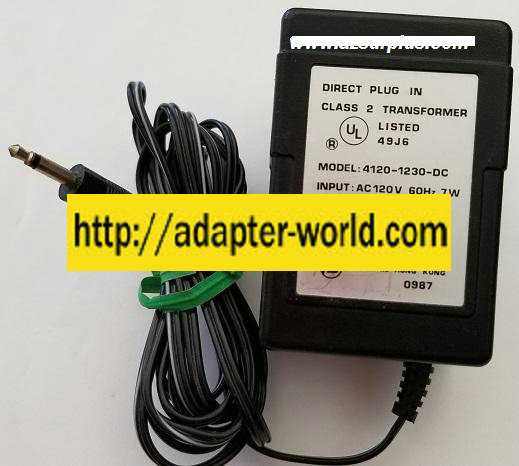 *NEW* 12VDC 300mA USED -(+) STEREO PIN 4120-1230-DC AC ADAPTER POWER SUPPLY
