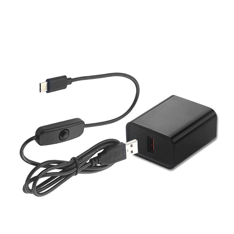 DC 5V 3A Raspberry Pi 4 Power Supply Adapter with Switch Cable Type-C USB-C Features: 5V 3A output provides a