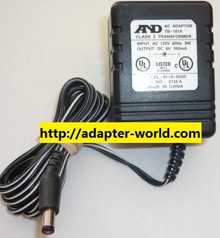 NEW 6VDC 500mA USED -(+) FOR AND 41-6-500R AC ADAPTER 2x5.5x9.4mm ROUND BARREL SWITCHING MODE POWER SUPPLY