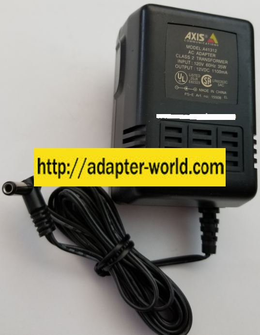 *NEW* AXIS 35WE82323 A41312 AC ADAPTER 12VDC 1100mA USED -(+) 2.5x5.5x13mm 90° ROUND BARREL POWER SUPPLY