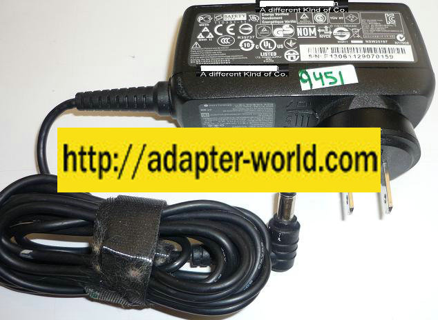 NEW CHICONY 110331-11 19VDC 2.15A 40W USED -(+) 1.5x5.5x11mm 90° ROUND BARREL CLASS 2 W10-040N1A AC ADAPTER PO