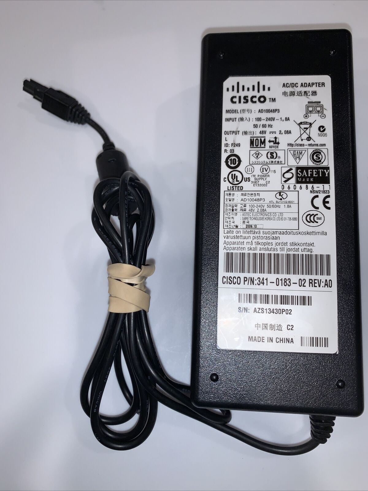 *Brand NEW* OEM CISCO 48V 2.08A 2-PIN POWER SUPPLY ADAPTER 341-0183-02 AD10048P3 TESTED-WORK