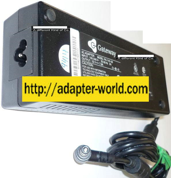 NEW GATEWAY 19VDC 7.9A USED -(+) 3x6.5x12mm 90° ROUND BARREL ITE PA-1161-06 AC ADAPTER POWER SUPPLY
