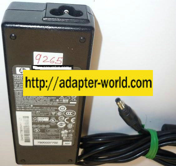 NEW 19VDC 4.74A USED -(+) 1.5x4.7x9.7mm ROUND BARREL HP PPP012L-S AC ADAPTER POWER SUPPLY