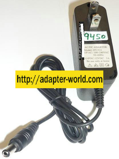 NEW 12VDC 1A USED -(+) 2x5.5x10mm ROUND BARREL CLASS 2 HY-512 AC ADAPTER POWER SUPPLY