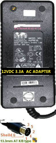 *Brand NEW*IPS HUP40-12 AC ADAPTER 12VDC 3.3A 5PIN 13mm DIN ITE POWER