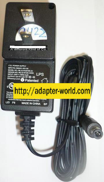 NEW LEI 12VDC 1A USED -(+) 2.5x5.5x9mm ROUND BARREL ML12-6120100-A1 AC ADAPTER POWER SUPPLY