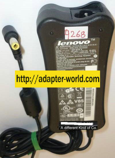 NEW LENOVO 19VDC 3.42A USED -(+) 2.1x5.5x12mm 90°ROUND BARREL ADP-65YB B AC ADAPTER POWER SUPPLY