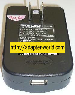 NEW SEIDIO USB 5VDC 1A USED BATTERY CHARGER 4.2V/4.35VDC 500mA CLASS 2 BCSI5-BK USB AC MULTI FUNCTION ADAPTER