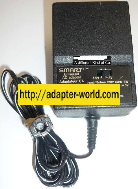 NEW SMART 1.5 OR 3VDC 300mA USED PLUG-IN CLASS 2 TRANSFORMER 273-1654 UNIVERSAL AC ADAPTER POWER SUPPLY