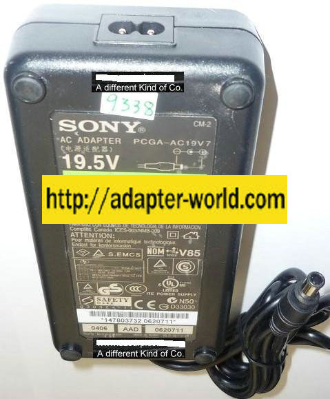NEW 19.5VDC 6.15A USED -(+) 1x4.5x6.3mm ROUND BARREL WITH PIN ITE SONY ADP-120MB AC ADAPTER POWER SUPPLY