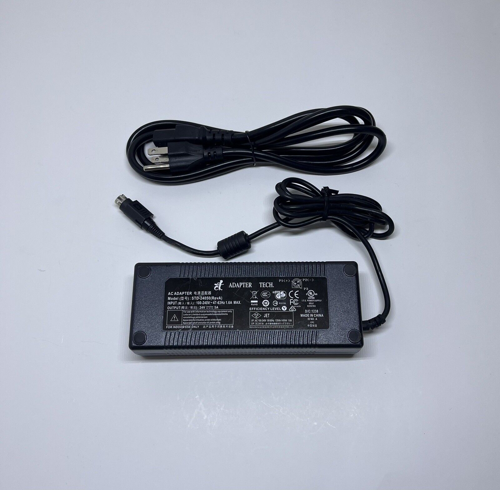 *Brand NEW* 24V 5A with Power Cord Adapter Tech STD-24050 AC Adapter / Power Supply