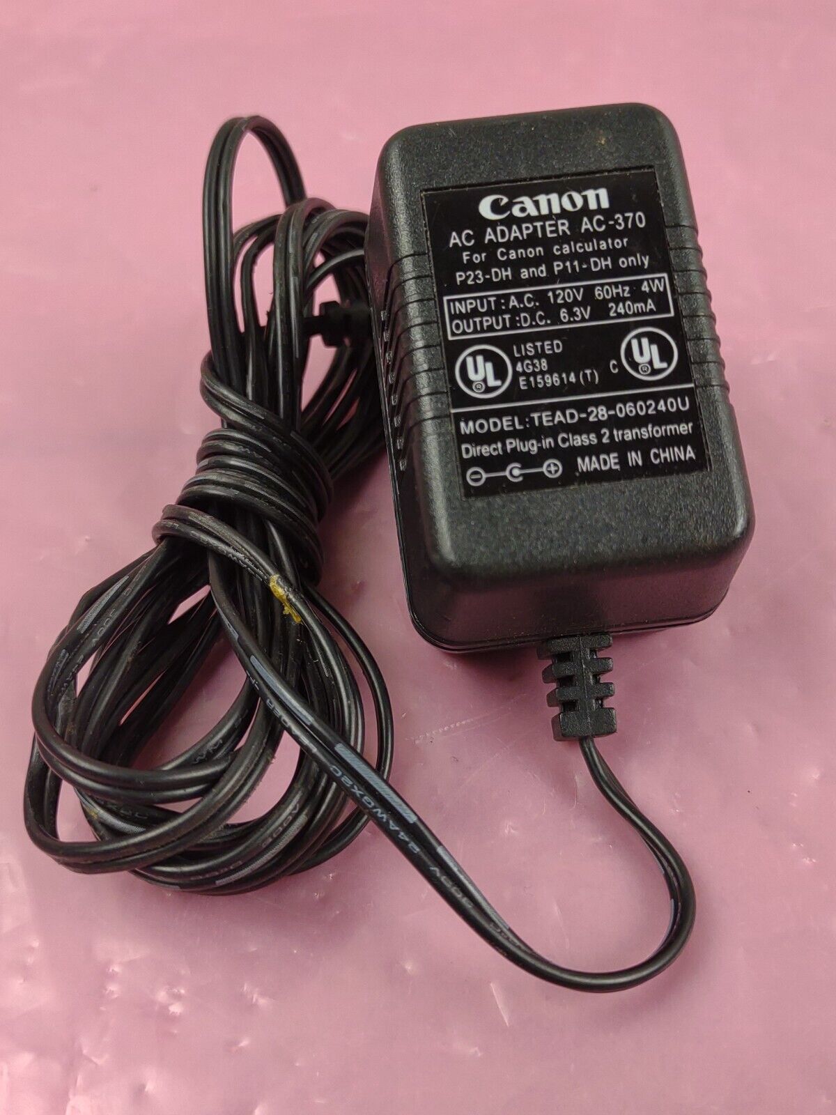 *Brand NEW*Canon Input 120v Output 6.3v 240ma AC Power Adapter AC-370 Model TEAD-28-060240U