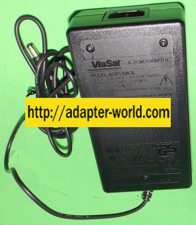 NEW ViaSat 30vdc 2.7A -(+) 2.5x5.5mm AD8530N3L AD8530NSL AC Adapter Charger For ASTEC Power Supply