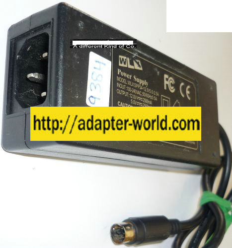 NEW WLX 12V 5VDC 2500mA USED 6PIN DIN WLXSPP34-120/5.0-2.5A AC ADAPTER POWER SUPPLY