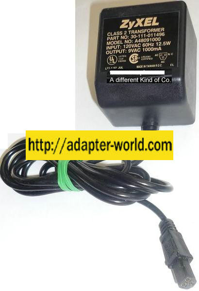 NEW ZYXEL 9V 1000mA USED 3PIN FEMALE CLASS 2 TRANSFORMER A48091000 AC ADAPTER POWER SUPPLY