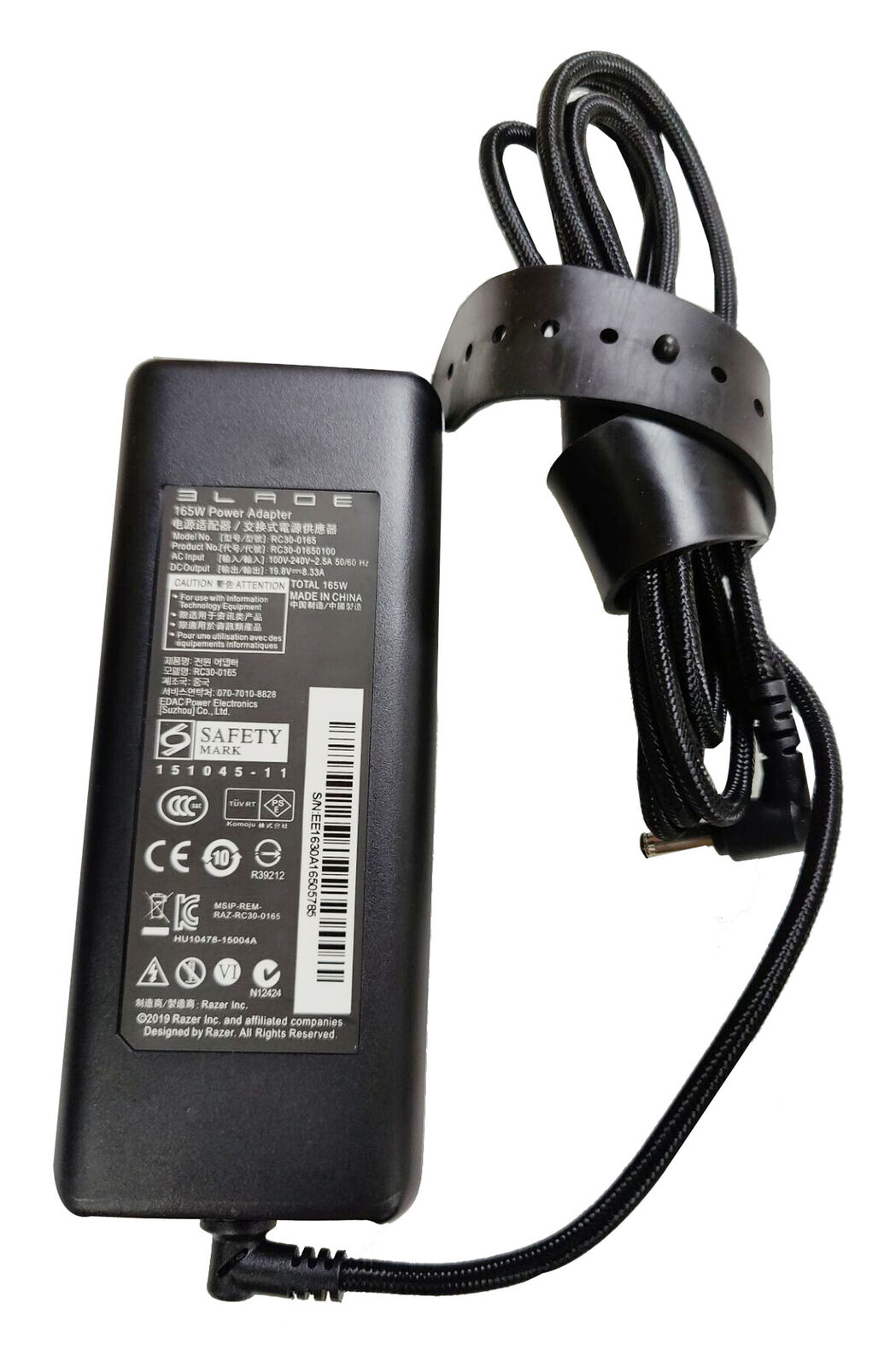 *Brand NEW* RAZER BLADE PRO 17 19.8V 8.33A 165W RC30-01650100 AC Power Adapter Charger