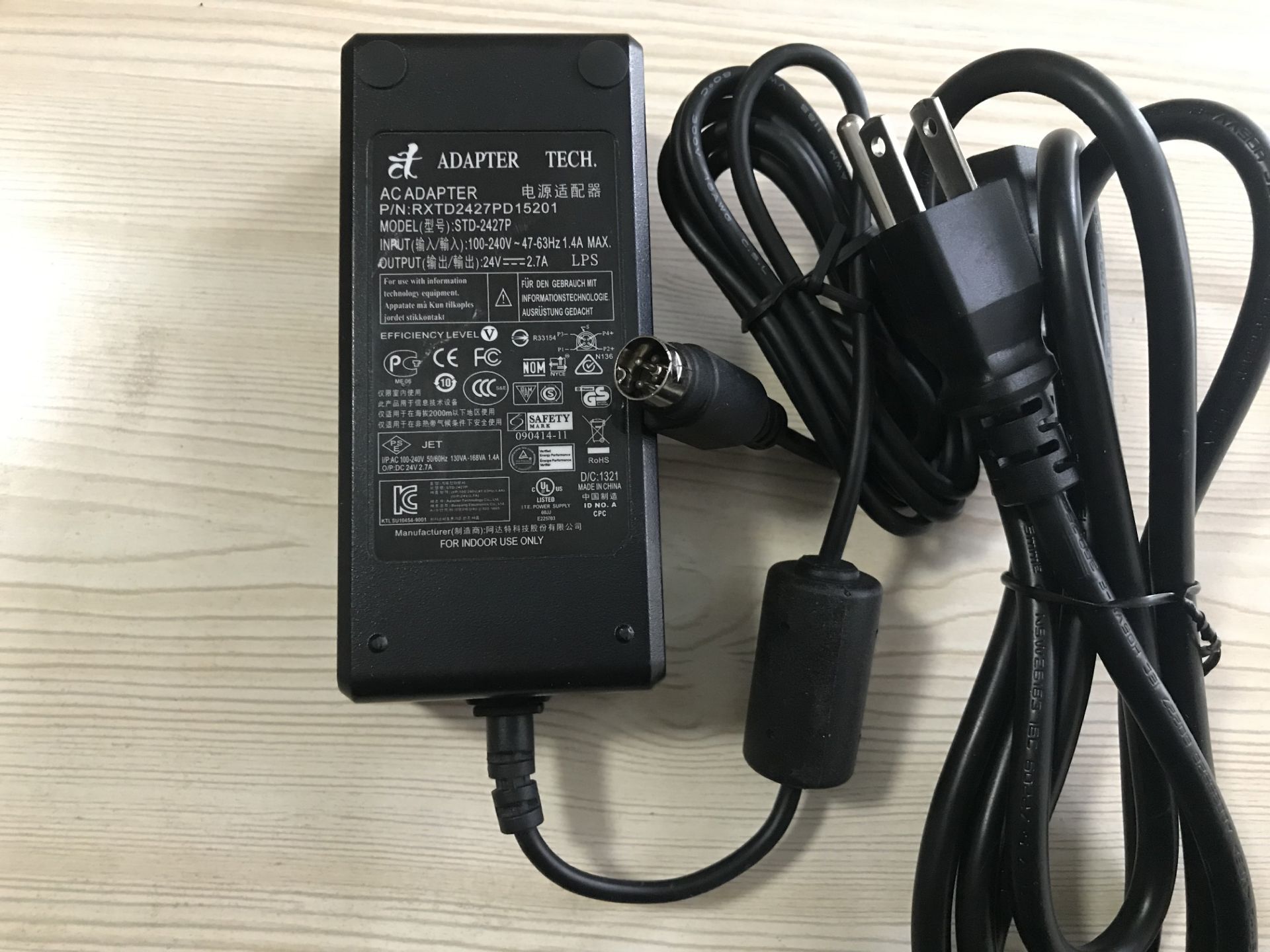 *Brand NEW*24V 2.7A AC DC Adapter TECH RXTD2427PD15201 STD-2427P POWER SUPPLY