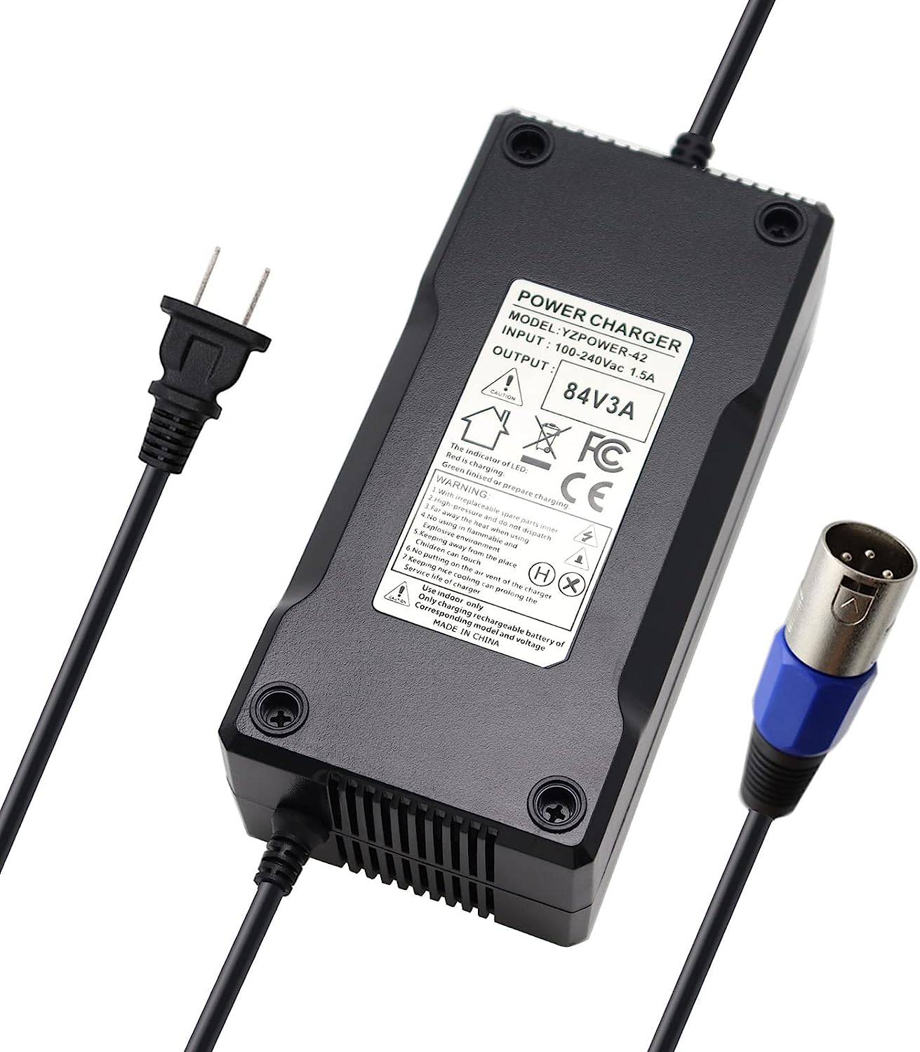 *Brand NEW* 20S 72V Lithium Li-ion Batteries Pack with 3 Pin XLR Plug 84V 3A Lithium Battery Charger AC Adapte