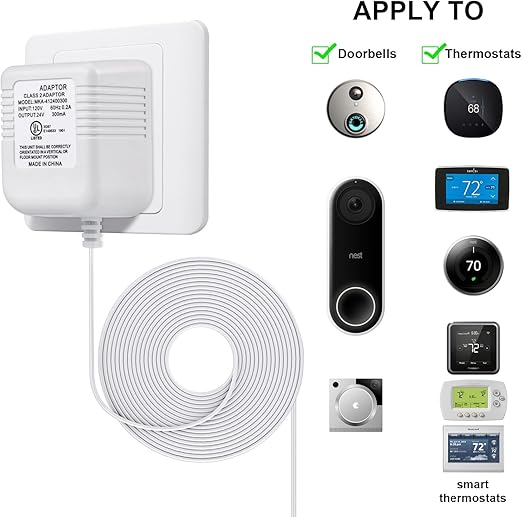 *Brand NEW* Smart Thermostat, UL Listed 16.5ft Long Power Connector C Wire for All Versions of Smart Thermosta