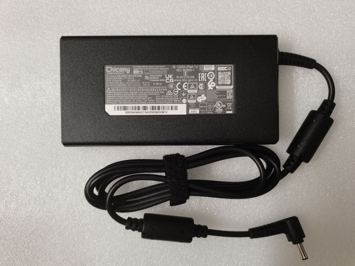 *Brand NEW*Genuine 20V 9.0A 180W ac Adapter A17-180P4B For MSI Crosshair 15 A11UEK-205US 180W 4.5mm Power Supp