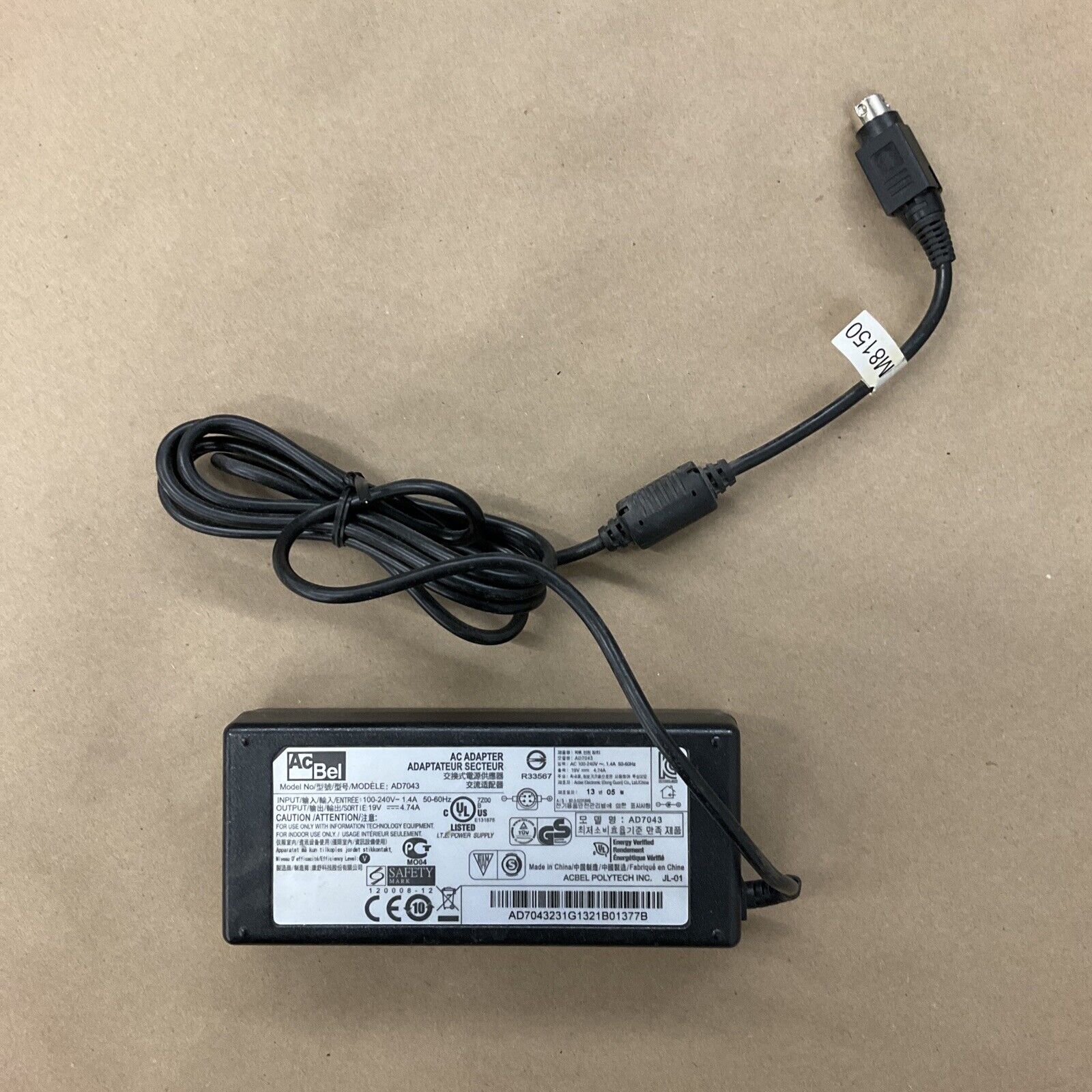 *Brand NEW*19v 4.74a AC/DC Adapter Charger Battery lead PSU for AcBel AD7043 I.T.E. Power Supply Cord