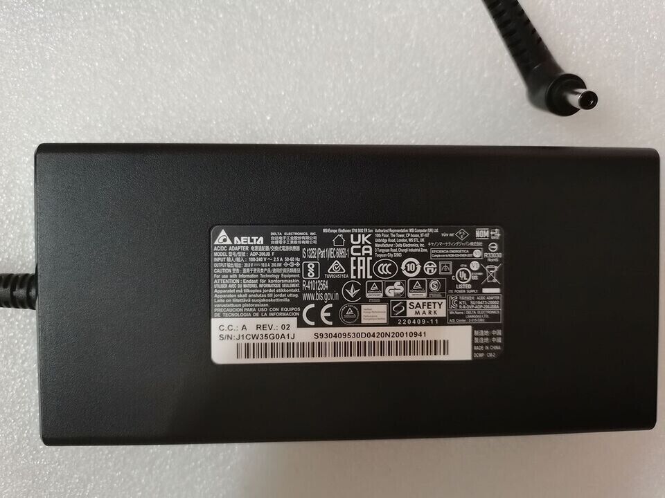 *Brand NEW*Original MSI Katana 15 B12VFK RTX4060 4.5mm ADP-200JB F Charger 20V 10A 200W AC ADAPTER