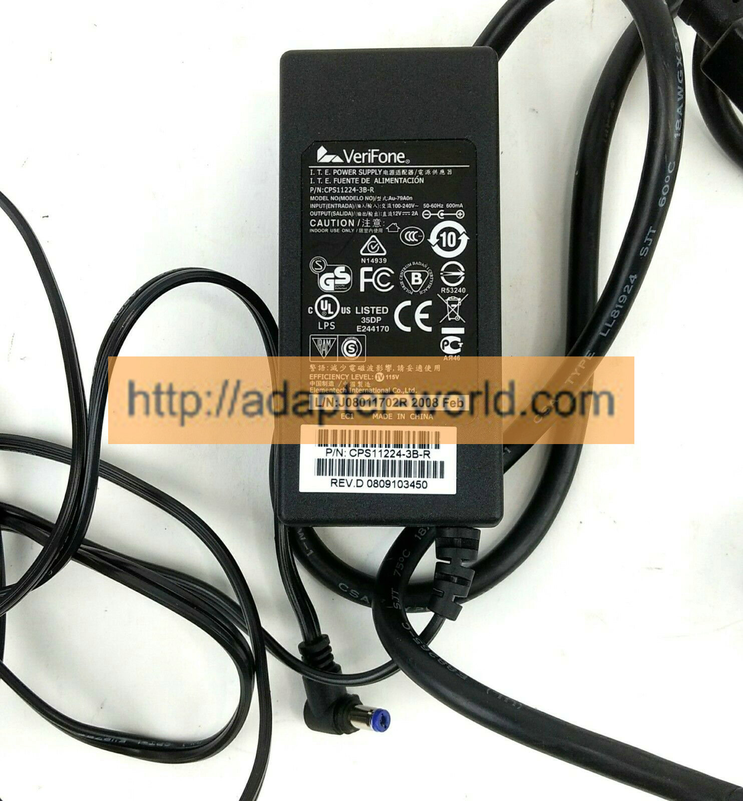 *100% Brand NEW* Verifone 12V 2A VX680 Power Adapter CPS11224-3B-R Au-79A0n AD1829 Free shipping!