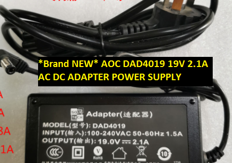 *Brand NEW* AOC DAD4019 AC100-240V 1.5A 19V 2.1A AC DC ADAPTER POWER SUPPLY