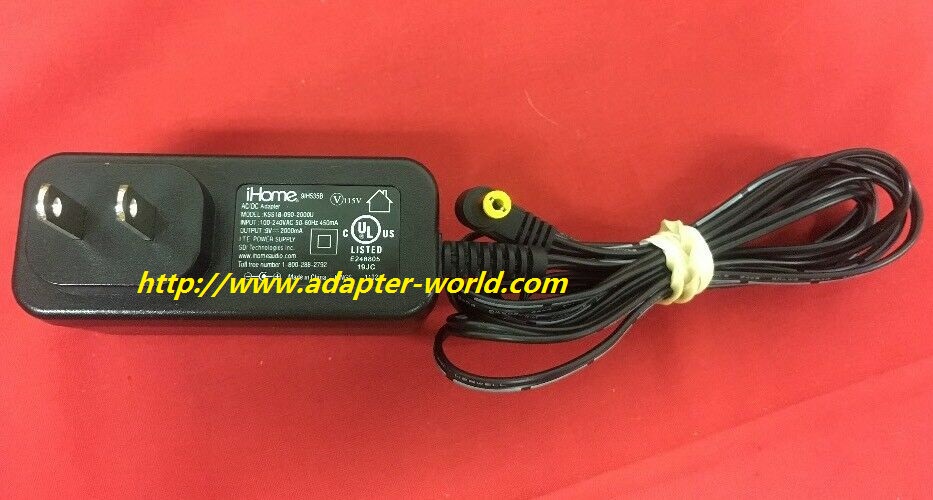 *100% Brand NEW* iHome 9V KSS18-090-2000U 9IH535B loc213 AC Adapter Free shipping!