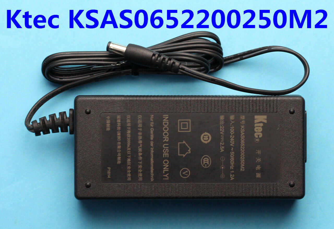 *Brand NEW* Ktec KSAS0652200250M2 22V 2.5A AC Adapter Power Supply Cord